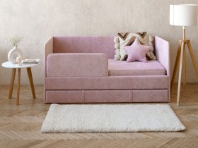 Диван-кровать Happy (розовый) в Пушном - pushnoj.mebel-nsk.ru | фото