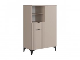 Комод 2 Рич (кашемир/фрапучино матовый/черный) в Пушном - pushnoj.mebel-nsk.ru | фото