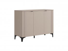Комод 3 Рич (кашемир/фрапучино матовый/черный) в Пушном - pushnoj.mebel-nsk.ru | фото