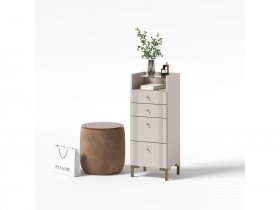Комод 4 ящика КМ2 Одетта (дуб эндгрей/меланж) в Пушном - pushnoj.mebel-nsk.ru | фото