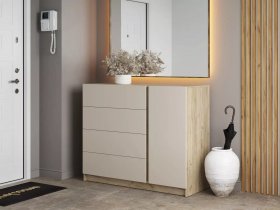 Комод Бостон  КМ-001 (дуб крафт серый/кашемир) в Пушном - pushnoj.mebel-nsk.ru | фото