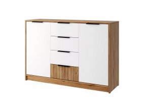 Комод КМ-002 Ивис (дуб крафт золотой/белый) в Пушном - pushnoj.mebel-nsk.ru | фото