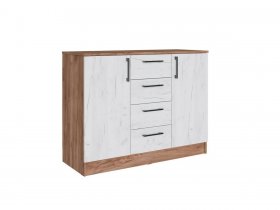 Комод Вегас (дуб крафт табачный/дуб крафт белый) в Пушном - pushnoj.mebel-nsk.ru | фото