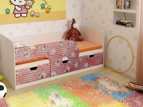 Кровать детская с ящиками 1,86 Минима Hello Kitty в Пушном - pushnoj.mebel-nsk.ru | фото