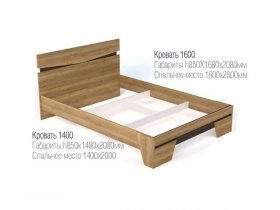 Кровать двуспальная 1,4 м Ницца в Пушном - pushnoj.mebel-nsk.ru | фото
