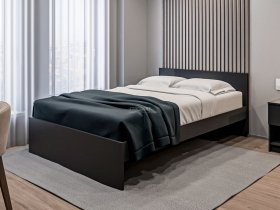 Кровать двуспальная 1,4м Бруклин СБ-3353 (диамант серый) в Пушном - pushnoj.mebel-nsk.ru | фото