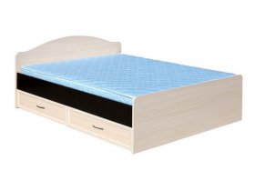 Кровать  двуспальная с ящиками 1,6м-1 (круглая спинка) в Пушном - pushnoj.mebel-nsk.ru | фото