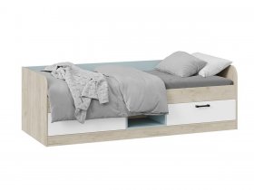 Кровать комбинированная «Оливер» Тип 1 401.003.000 (дуб крафт серый/белый/серо-голубой) в Пушном - pushnoj.mebel-nsk.ru | фото