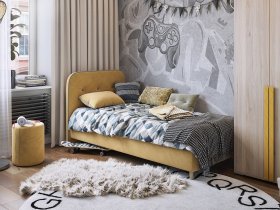 Кровать односпальная Лео 0,9 м в Пушном - pushnoj.mebel-nsk.ru | фото
