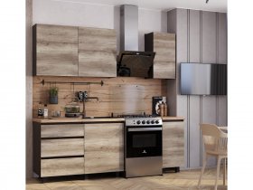 Кухонный гарнитур Энигма 1,6м (венге/дуб каньон) в Пушном - pushnoj.mebel-nsk.ru | фото