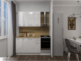 Кухонный гарнитур МДФ Выгодно и точка 1,5 м (белый глянец) в Пушном - pushnoj.mebel-nsk.ru | фото