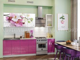 Кухонный гарнитур Орхидея (сиреневый) в Пушном - pushnoj.mebel-nsk.ru | фото