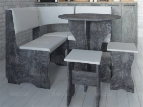 Кухонный уголок Лотос  (цемент темный к/з White) в Пушном - pushnoj.mebel-nsk.ru | фото