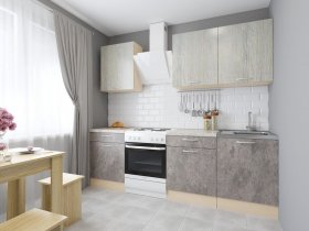 Модульная кухня Йота (пикард/цемент) в Пушном - pushnoj.mebel-nsk.ru | фото