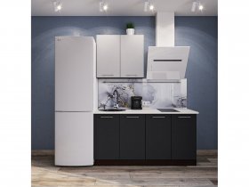 Модульная кухня Классика (белый глянец/черный) в Пушном - pushnoj.mebel-nsk.ru | фото