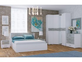 Модульная спальня Бьянка (белый/бетон) в Пушном - pushnoj.mebel-nsk.ru | фото