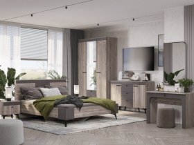 Модульная спальня Кассандра (дуб смоки/MF14) в Пушном - pushnoj.mebel-nsk.ru | фото