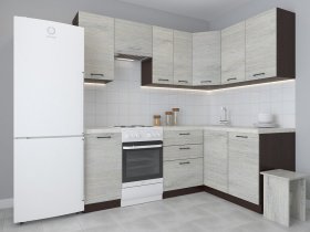 Модульная угловая кухня 1,4м*2,1м Лада (пикард) в Пушном - pushnoj.mebel-nsk.ru | фото