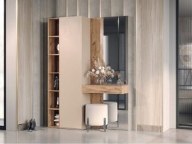 Прихожая Ева (кашемир/дуб вотан) в Пушном - pushnoj.mebel-nsk.ru | фото
