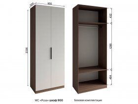Шкаф 900 Роза (орех франклин карамельный/бежевый скин) в Пушном - pushnoj.mebel-nsk.ru | фото
