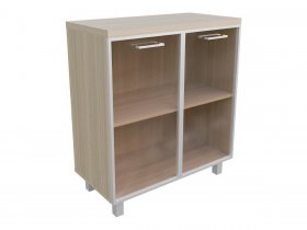Тумба 2 двери со стеклом (бронза) Президент-ПРО Пр502 в Пушном - pushnoj.mebel-nsk.ru | фото