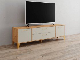 Тумба под ТВ Парус-13 (дуб крафт золотой/кашемир) в Пушном - pushnoj.mebel-nsk.ru | фото
